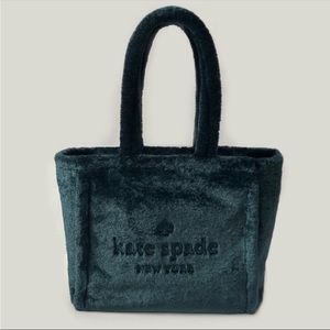 Kate Spade Ella Faux Shearling Large Tote Bag in Peacock Sapphire New With Tags